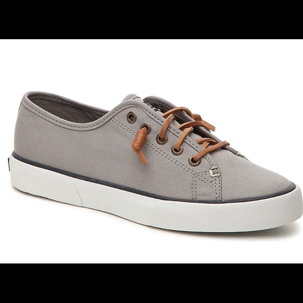 Women’s grey slip on sperrys